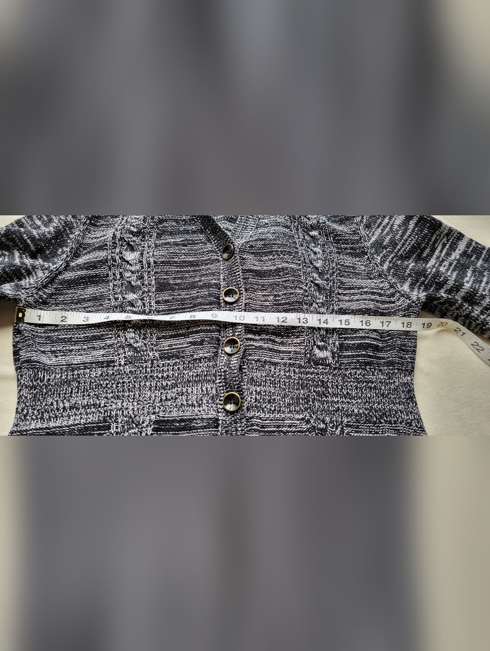 Women’s Hooded Long Cardigan Sweater - Black & Gray - Picture 2 of 6